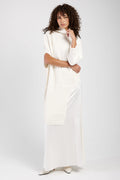 FABIANA FILIPPI Asymmetric High Neck Cape in Raffia