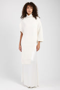 FABIANA FILIPPI Asymmetric High Neck Cape in Raffia