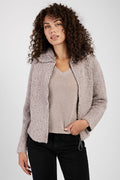 FABIANA FILIPPI Bouclé Bomber Jacket in Nocciola and Pepe