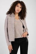 FABIANA FILIPPI Bouclé Bomber Jacket in Nocciola and Pepe