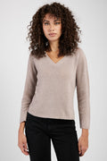 FABIANA FILIPPI Cashmere V-Neck Sweater in Tortora