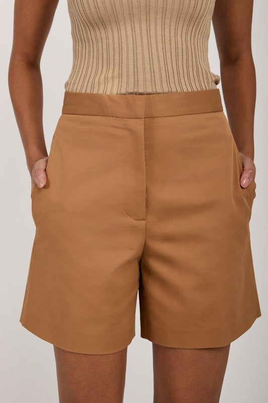 FABIANA FILIPPI Cotton Bermuda Short in Desert