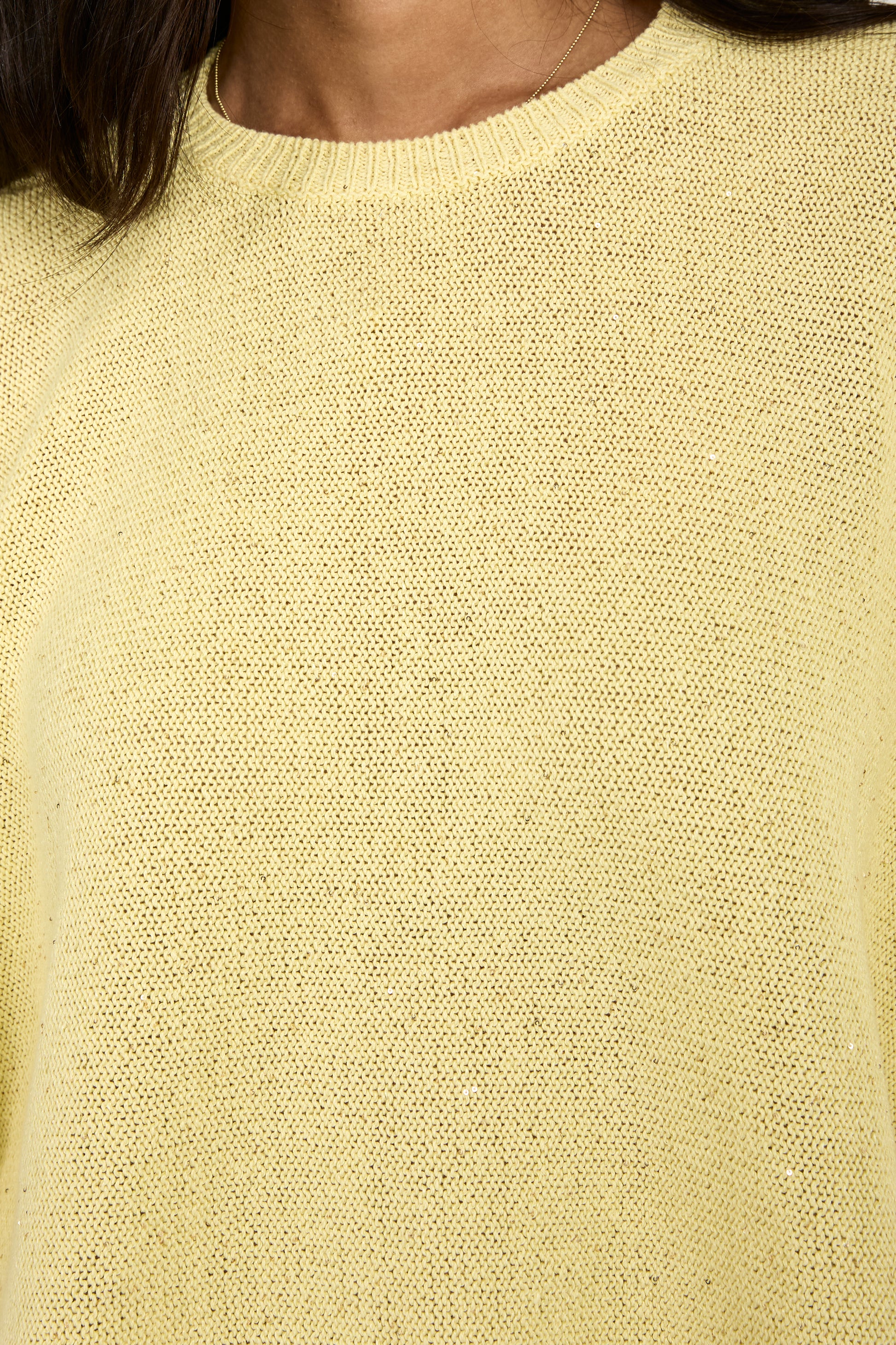 FABIANA FILIPPI Cotton Linen Cape Sweater with Sequins in Yellow