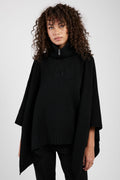 FABIANA FILIPPI High Neck Maxi Cape in Black