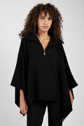 FABIANA FILIPPI High Neck Maxi Cape in Black