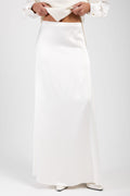 FABIANA FILIPPI Long Satin Skirt in Raffia