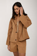 FABIANA FILIPPI Oversized Hooded Jacket in Desert