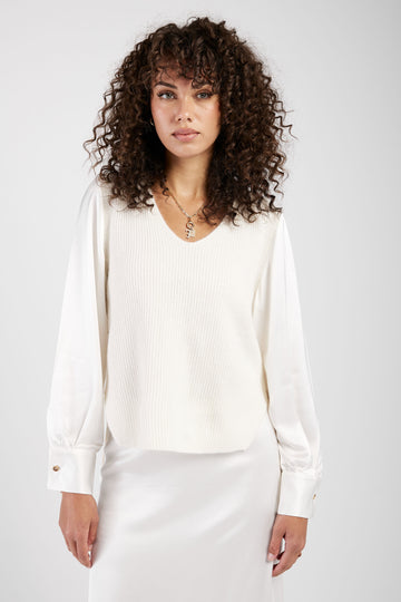 FABIANA FILIPPI Platinum and Mohair Sweater in Raffia