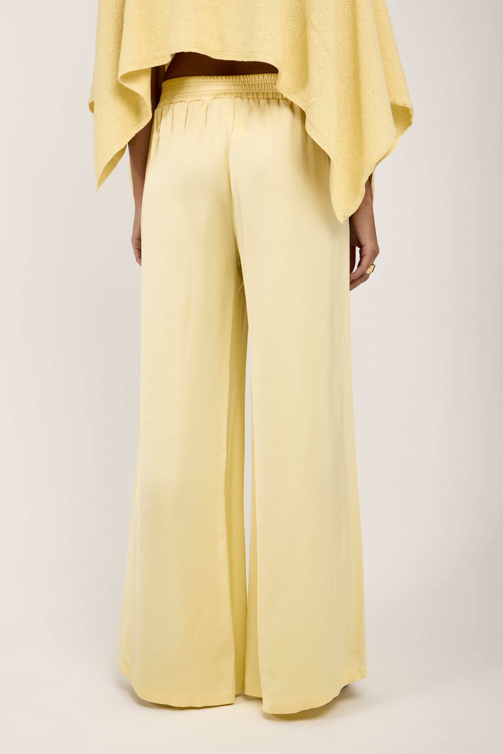 FABIANA FILIPPI Wide Leg Viscose Pant in Yellow