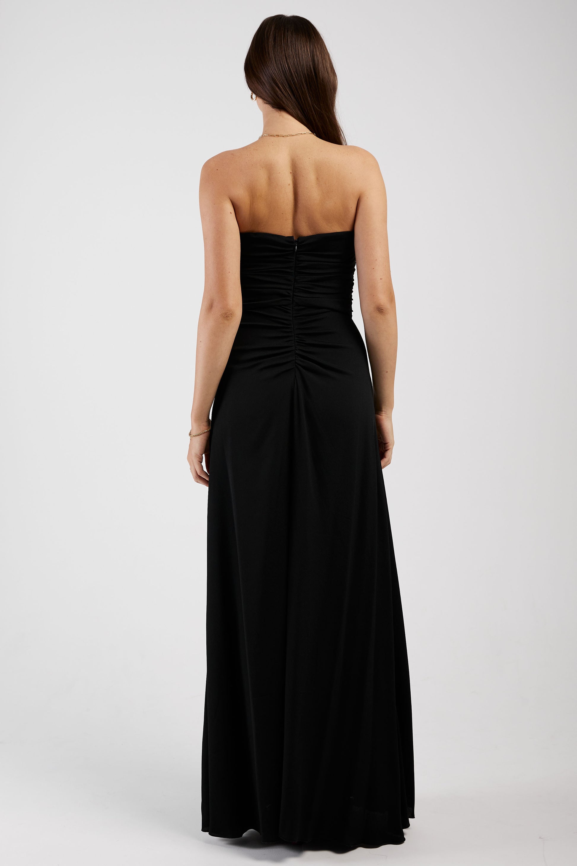 FORTE FORTE Marocain Crepe Bustier Dress in Noir