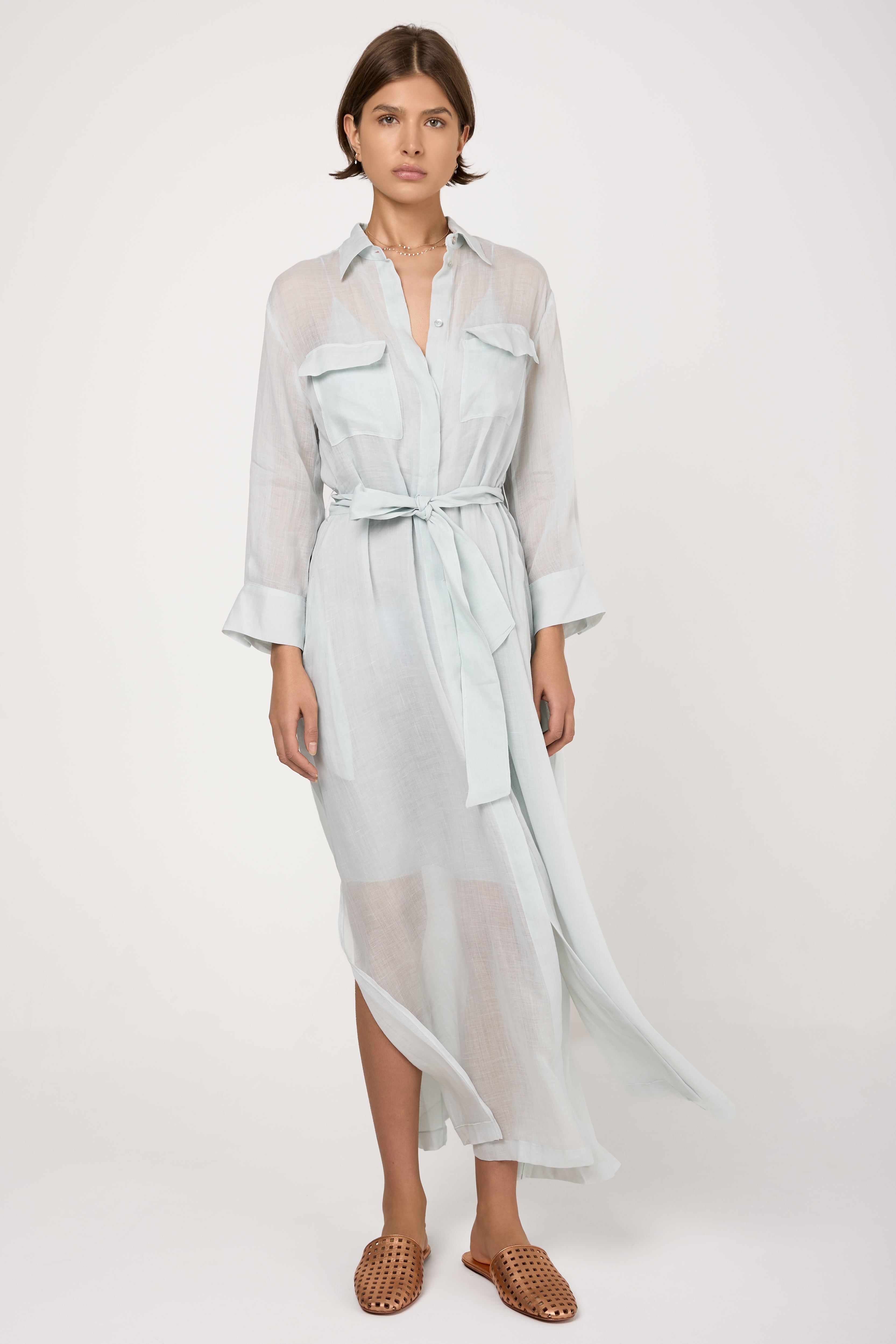 muslin shirt dress Muslin shirt dress colour red