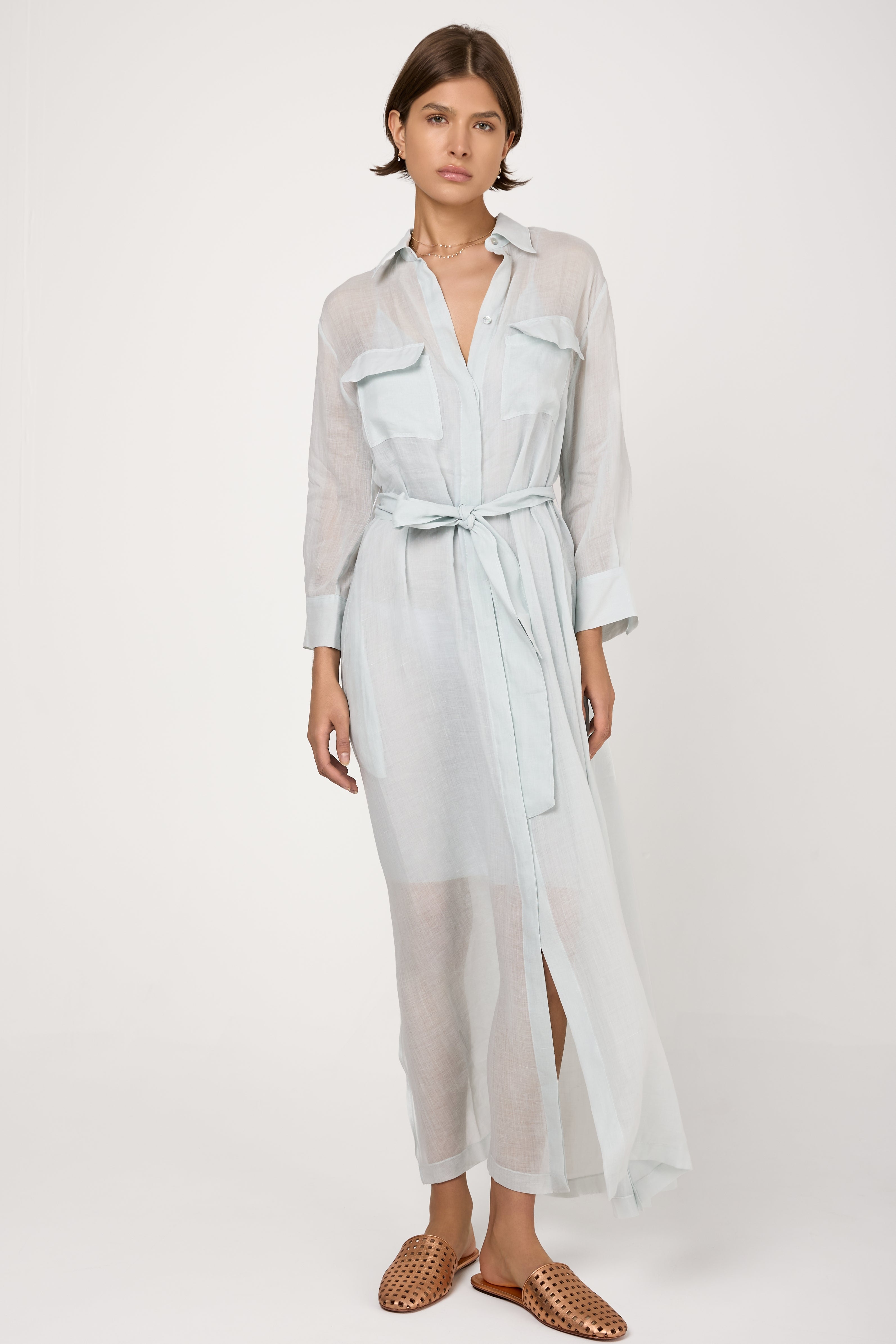 Rami Muslin Shirt Dress in Rugiada