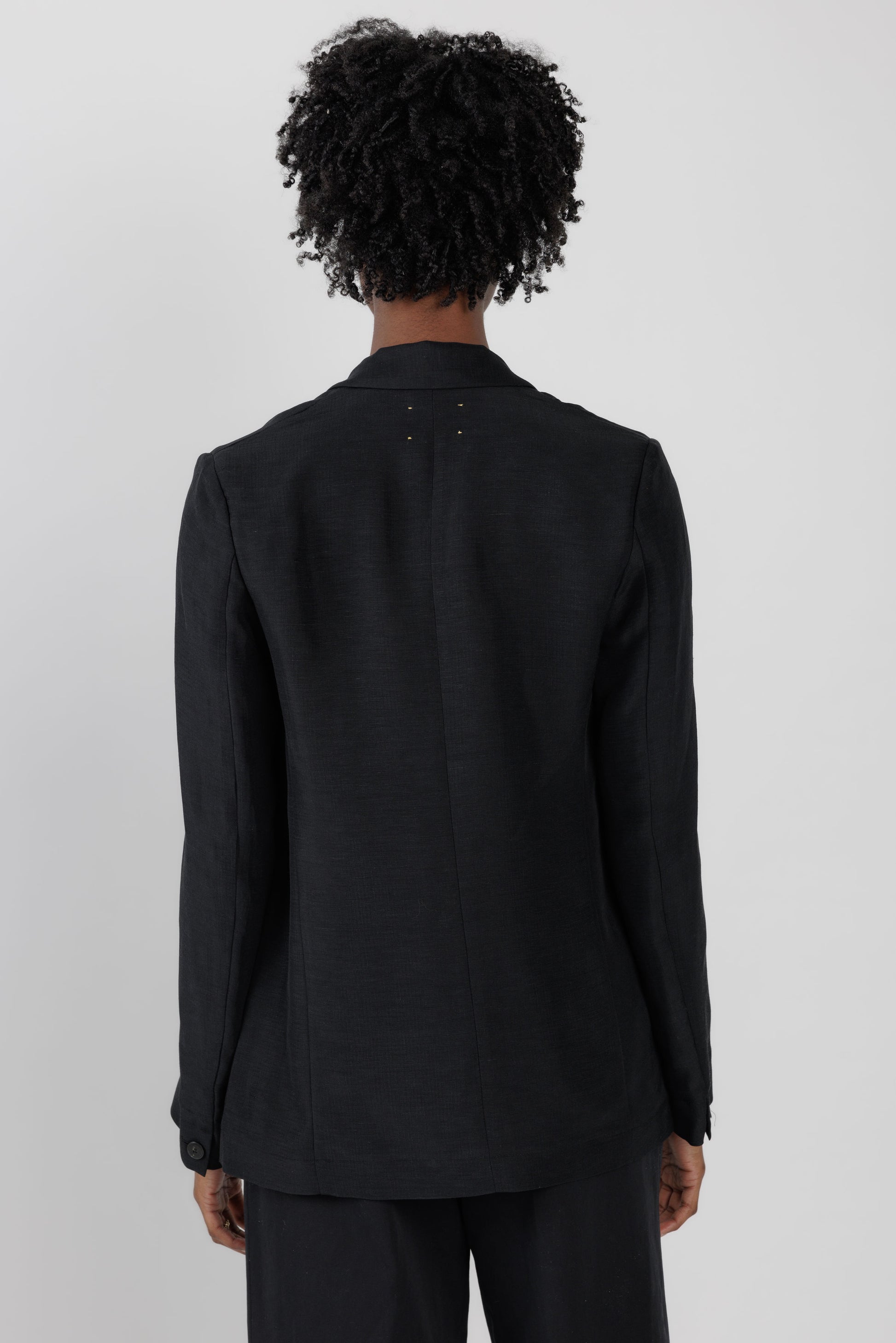 FORTE FORTE Ripstop Viscose Blazer Jacket in Black