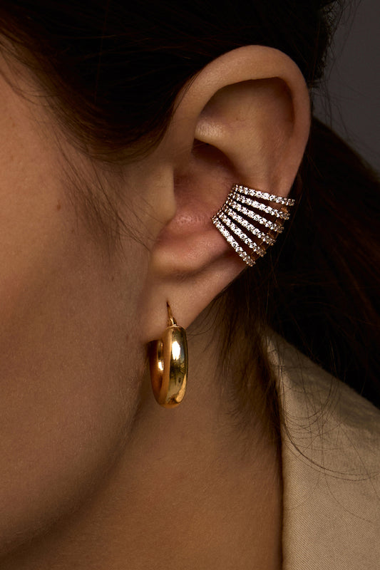 VELINA Full Diamonds Ear Cuff in 18k Rose Gold
