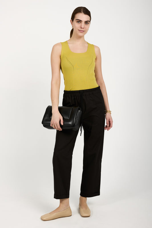 GENTRYPORTOFINO Cotton Pant in Black