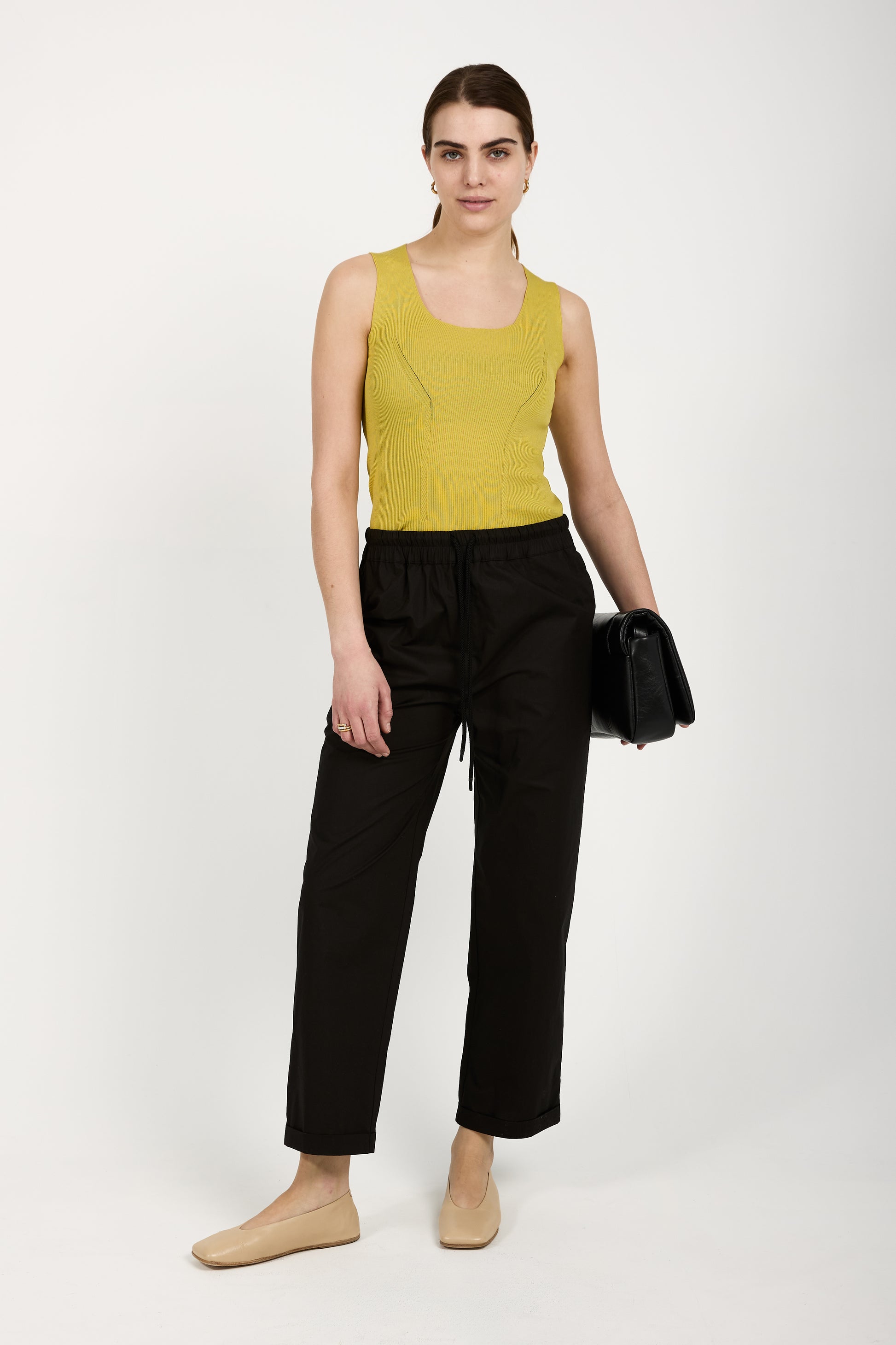 GENTRYPORTOFINO Cotton Pant in Black