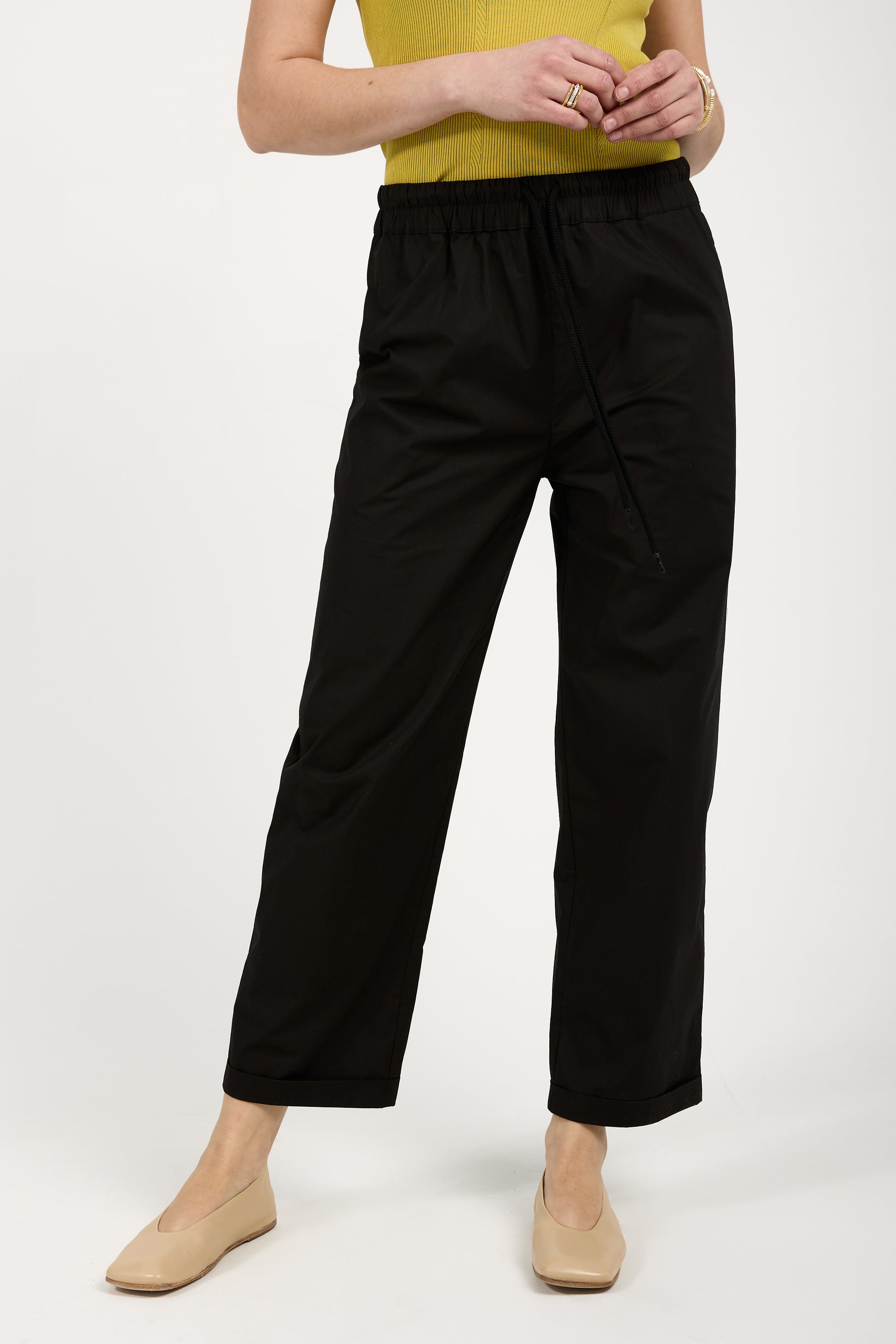 GENTRYPORTOFINO Cotton Pant in Black