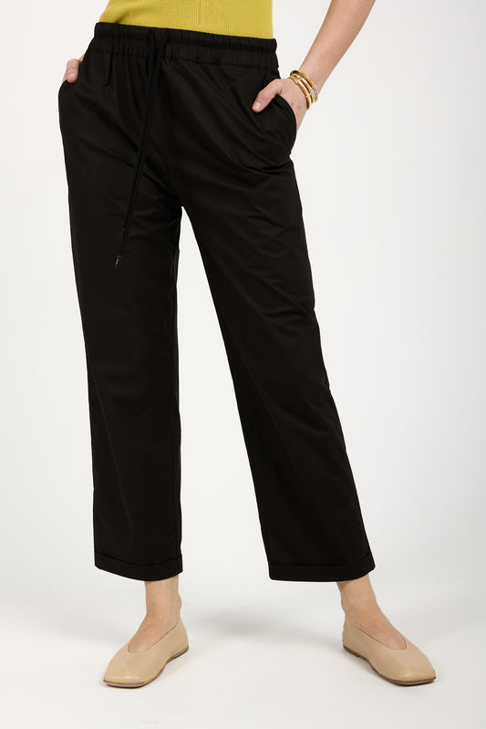 GENTRYPORTOFINO Cotton Pant in Black