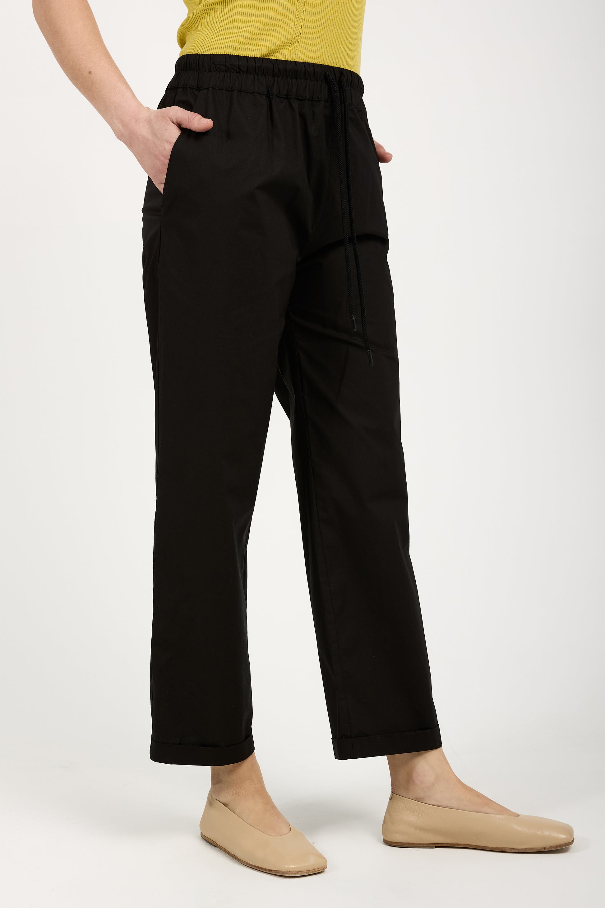 GENTRYPORTOFINO Cotton Pant in Black