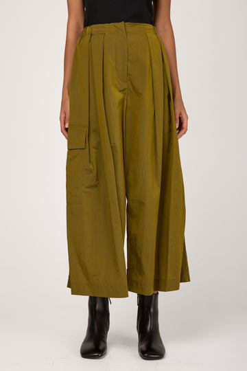 Cropped Palazzo Trousers in Oliva