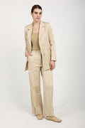 GENTRYPORTOFINO Woven Trouser Pant in Beige