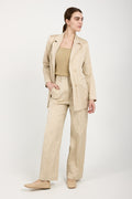 GENTRYPORTOFINO Woven Blazer Jacket in Beige