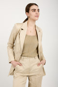 GENTRYPORTOFINO Woven Blazer Jacket in Beige