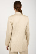 GENTRYPORTOFINO Woven Blazer Jacket in Beige