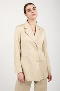 GENTRYPORTOFINO Woven Blazer Jacket in Beige