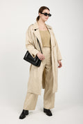 GENTRYPORTOFINO Woven Trench Coat in Beige