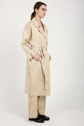 GENTRYPORTOFINO Woven Trench Coat in Beige