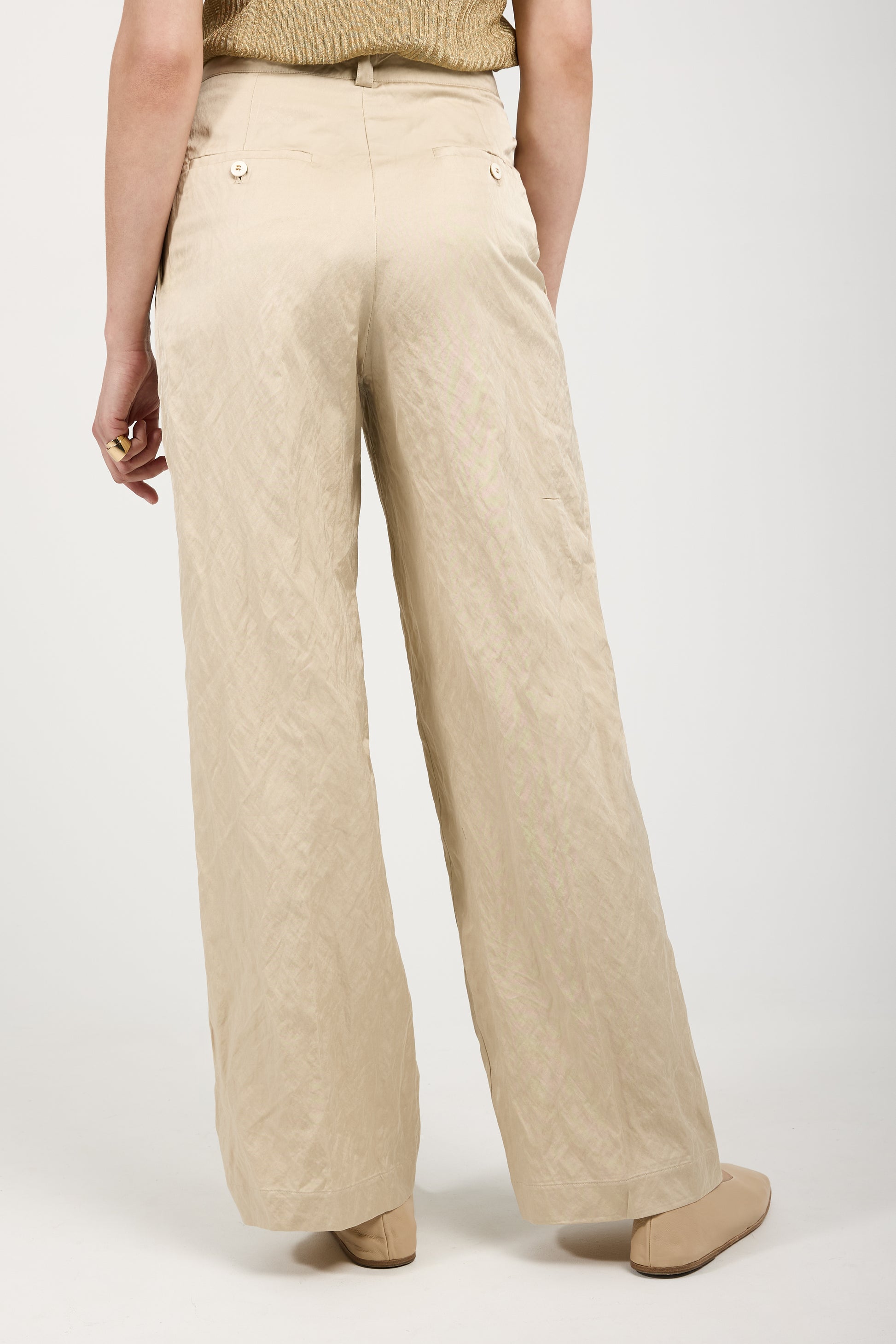 GENTRYPORTOFINO Woven Trouser Pant in Beige