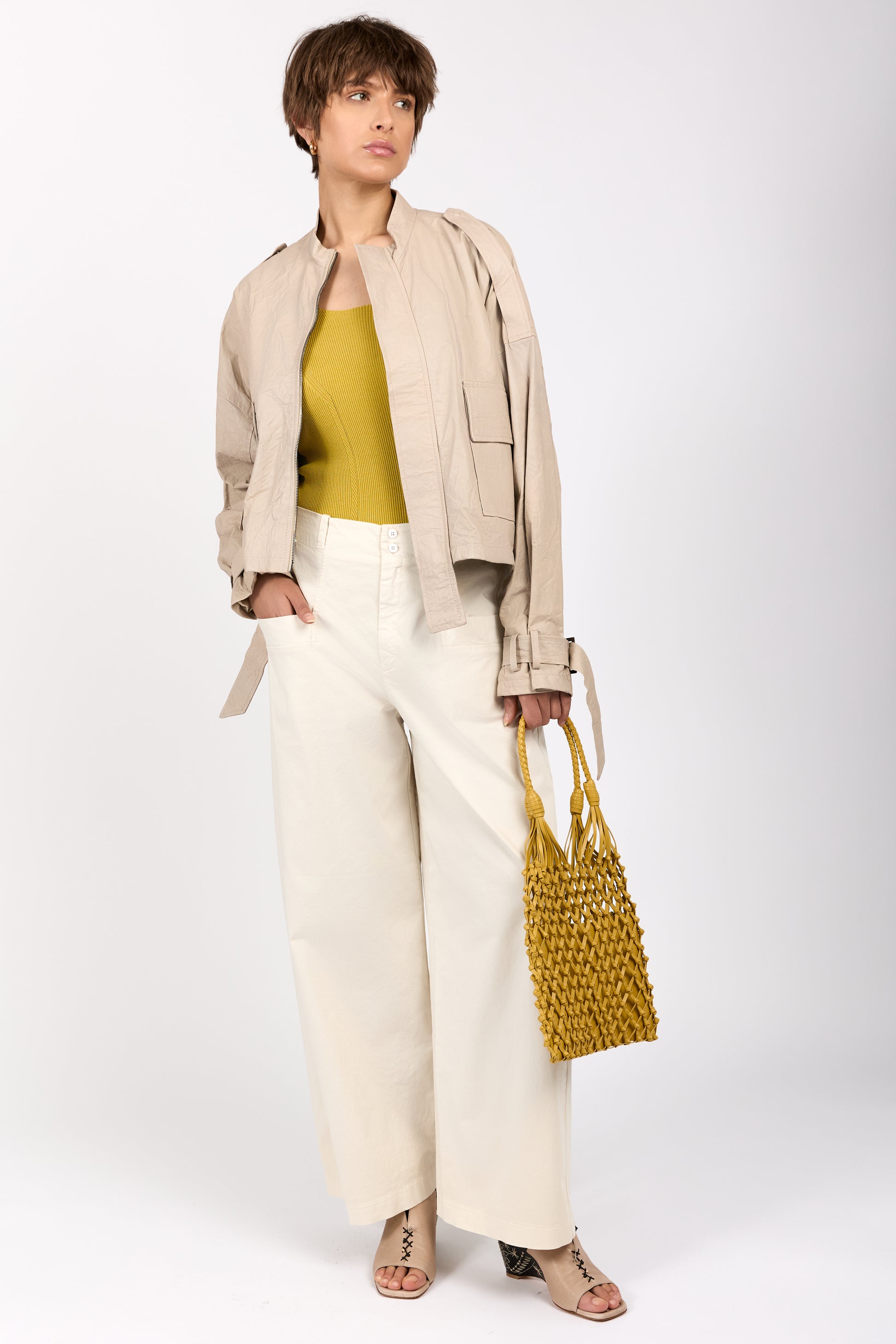 GIORGIO BRATO Oversized Leather Jacket in Lino