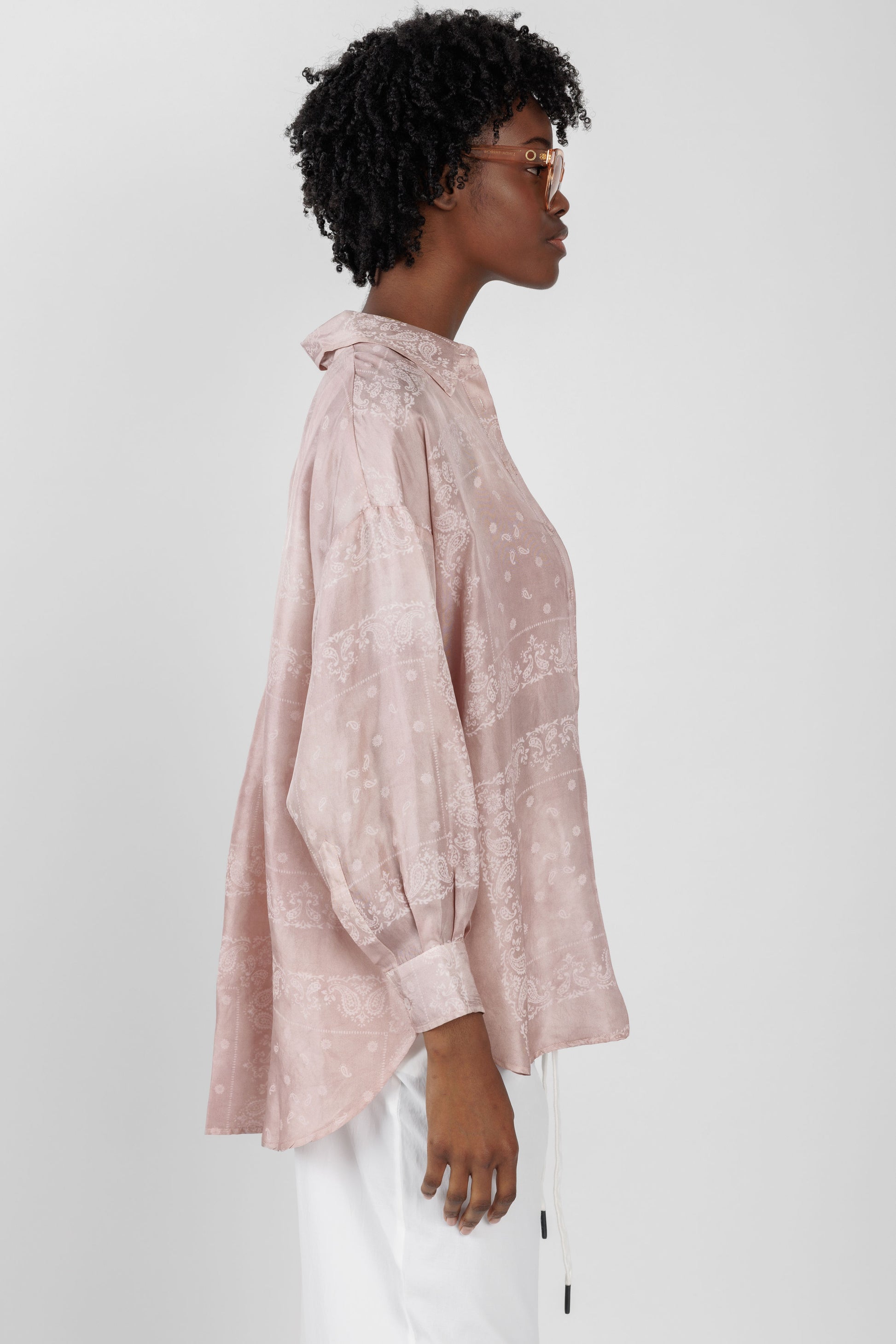 GIORGIO BRATO Silk Shirt in Blush