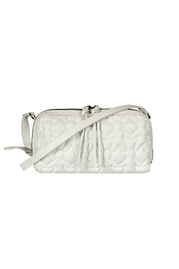 Leather Box Bag in Bovino Onimo Trapuntato Gesso