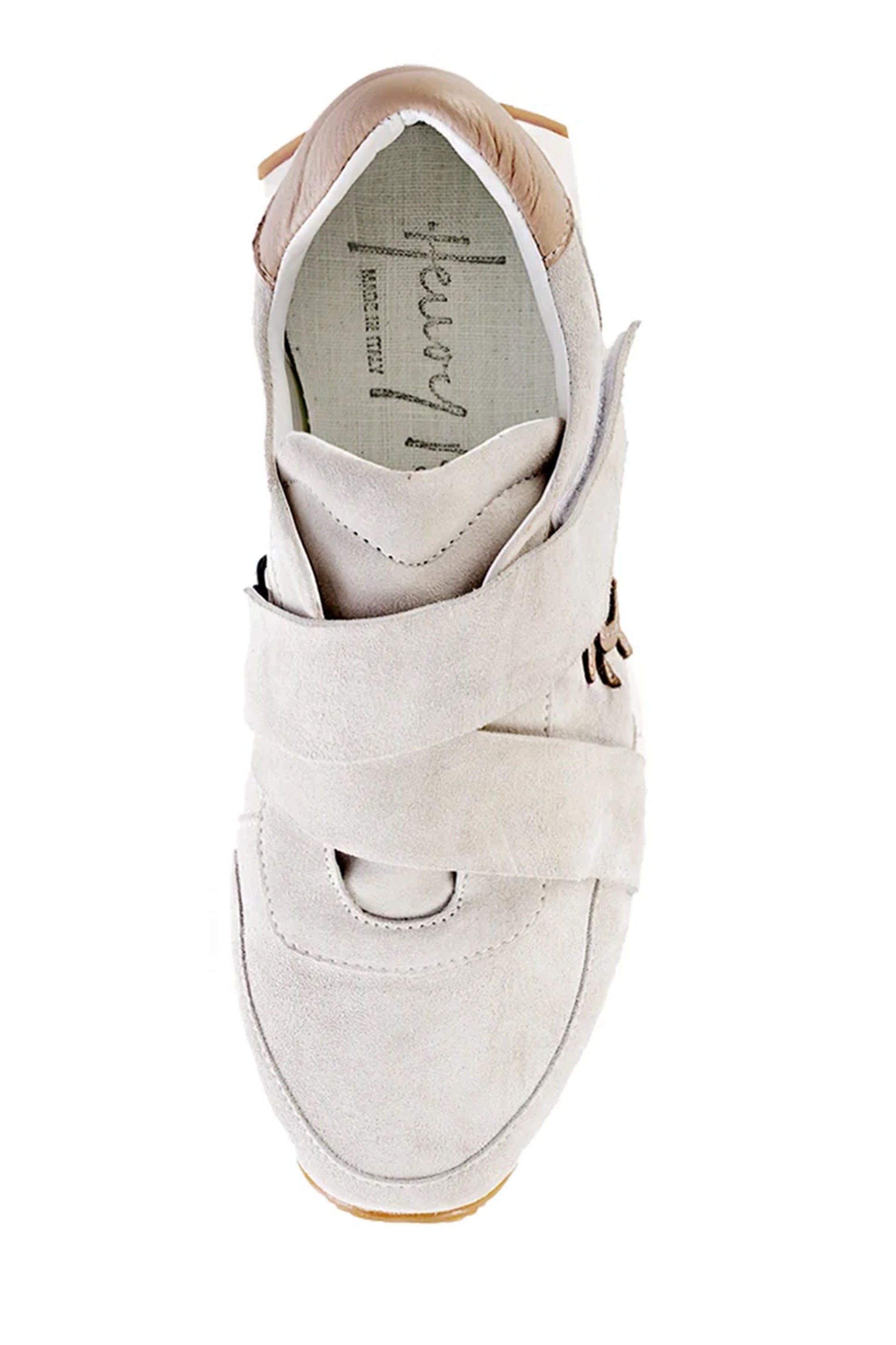 HENRY BEGUELIN Leather Strappi Sneaker in Gesso