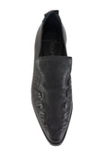 HENRY BEGUELIN Old Iron Ricamo Leather Loafer in Nero