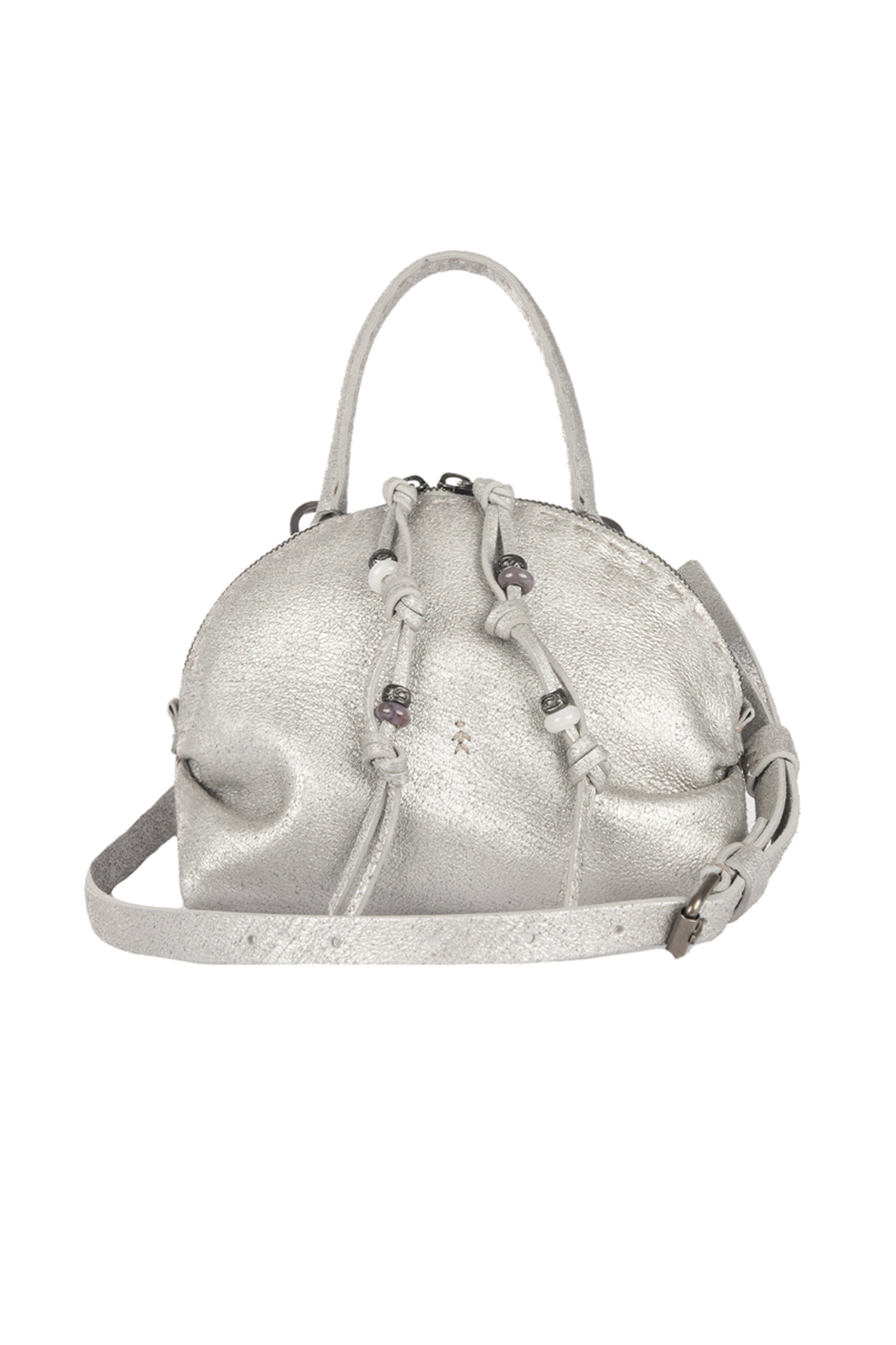 HENRY BEGUELIN Small Clara Micro Graffiato Bag in Argento