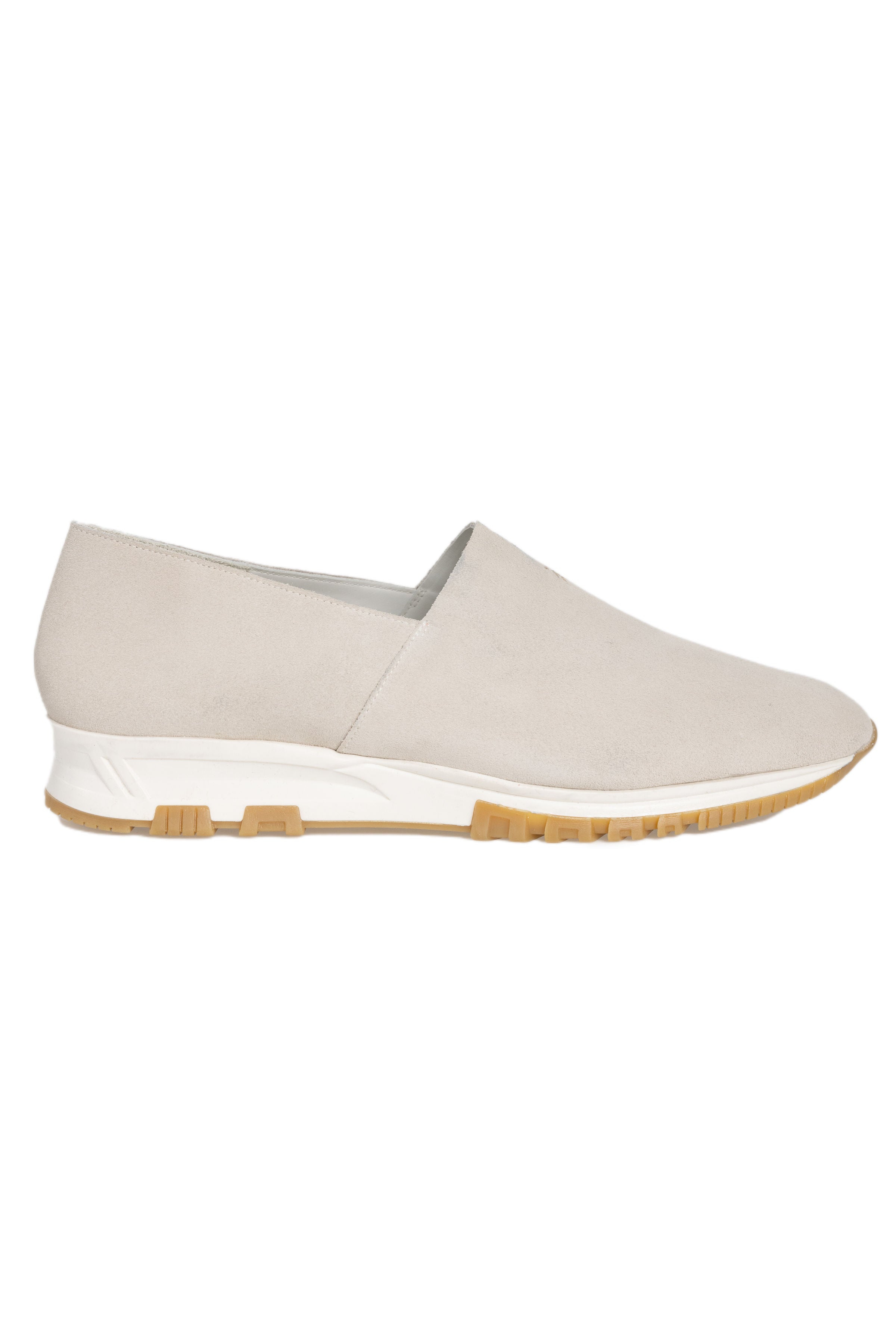 Leather Suede Shoe in Ghiaccio