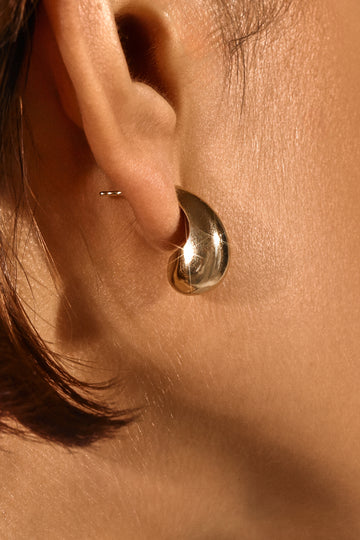 Chunky Teardrop Earrings in 14k Yellow Gold