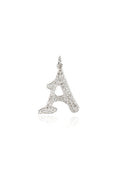 L.A. STEIN Gothic Initial Diamond Pavé Pendant A White Gold