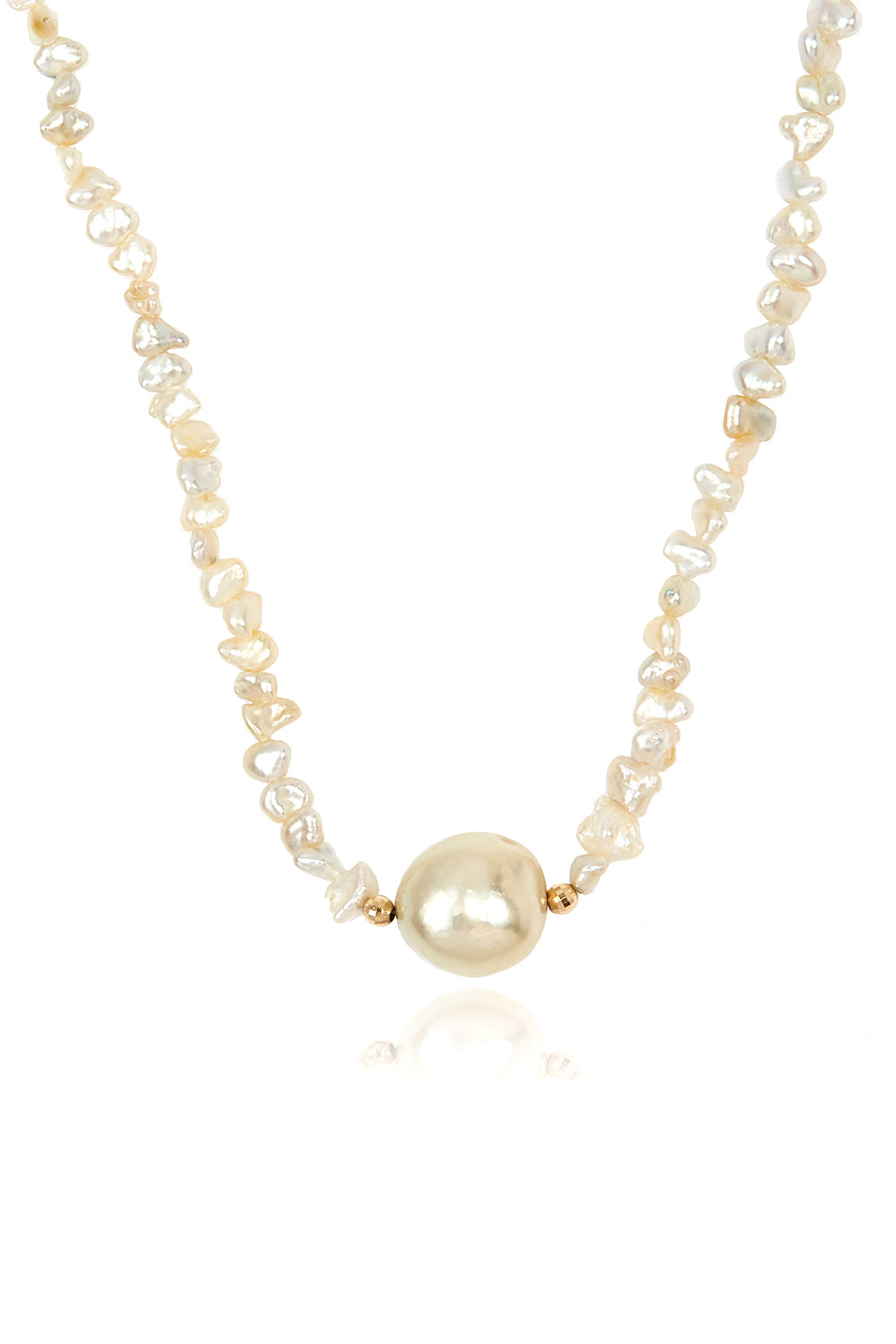 L.A. STEIN Cream Natural Keshi Pearl Necklace