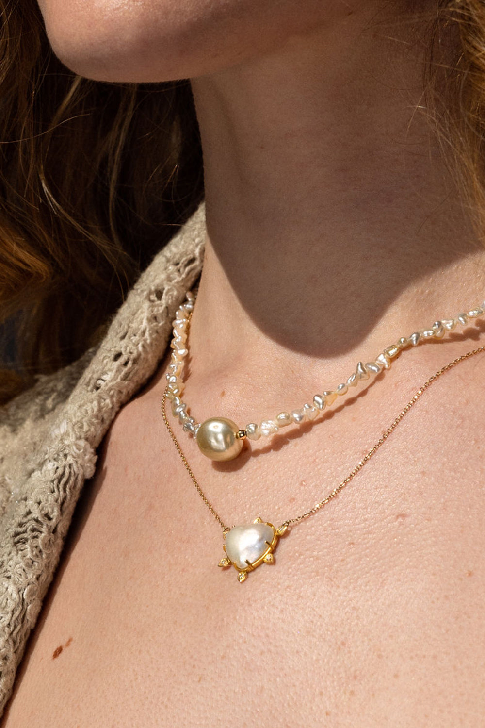 L.A. STEIN Cream Natural Keshi Pearl Necklace