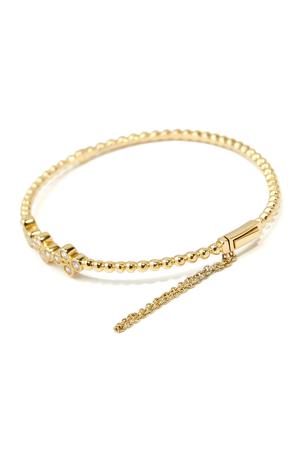 L.A. STEIN Diamond Fluerette Bangle in 18k Yellow Gold