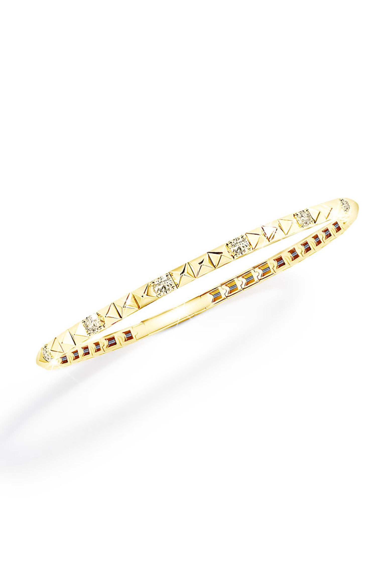 L.A. STEIN Spaced Diamond Triangle Flex Bracelet in 14k Yellow Gold