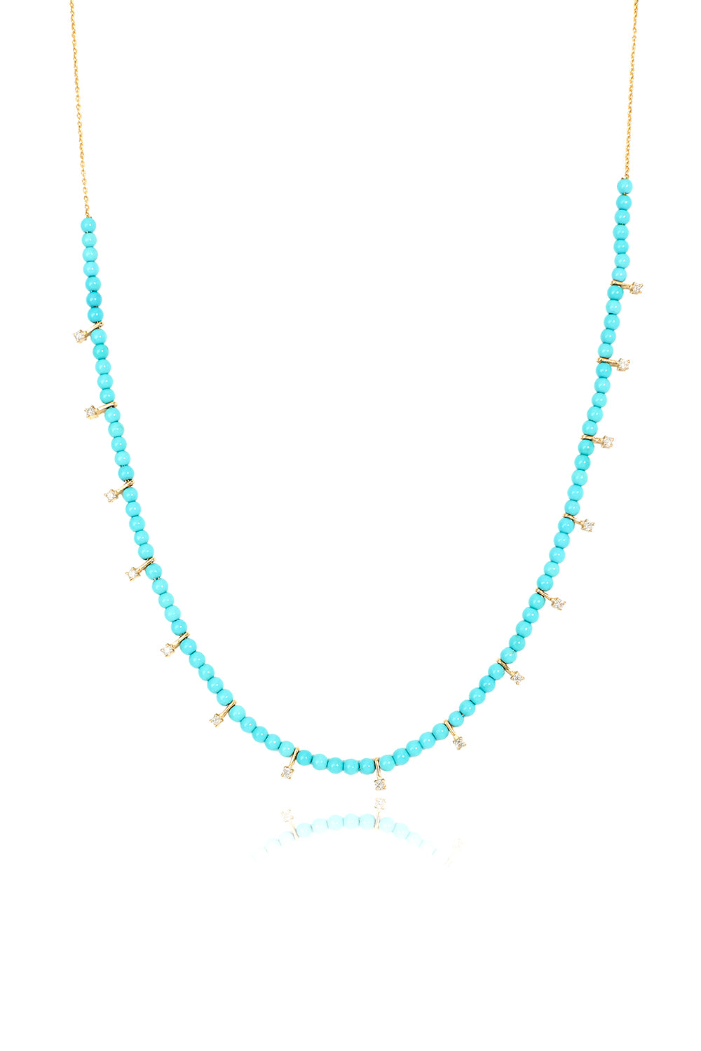 L.A. STEIN Turquoise Diamond Drop Necklace in 18k Yellow Gold