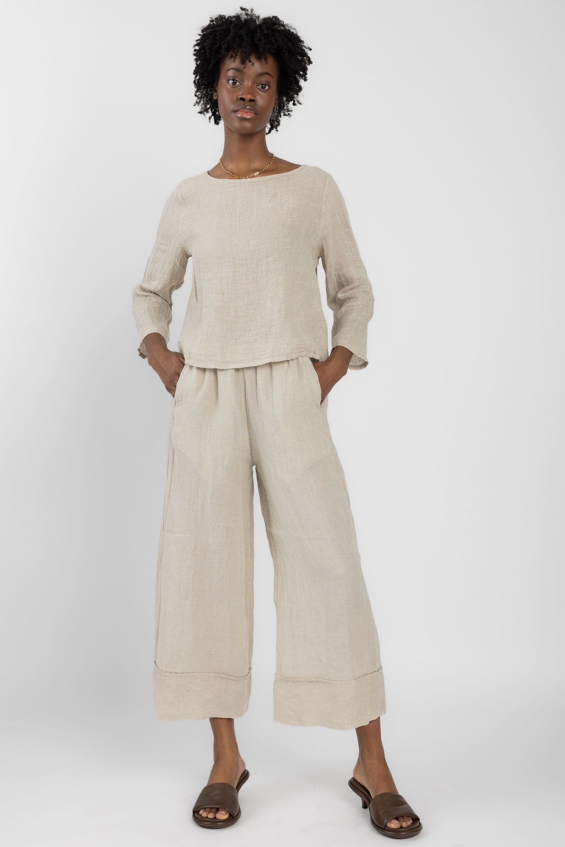 LA BOTTEGA DI BRUNELLA Marco Polo Battista Pant in Naturale