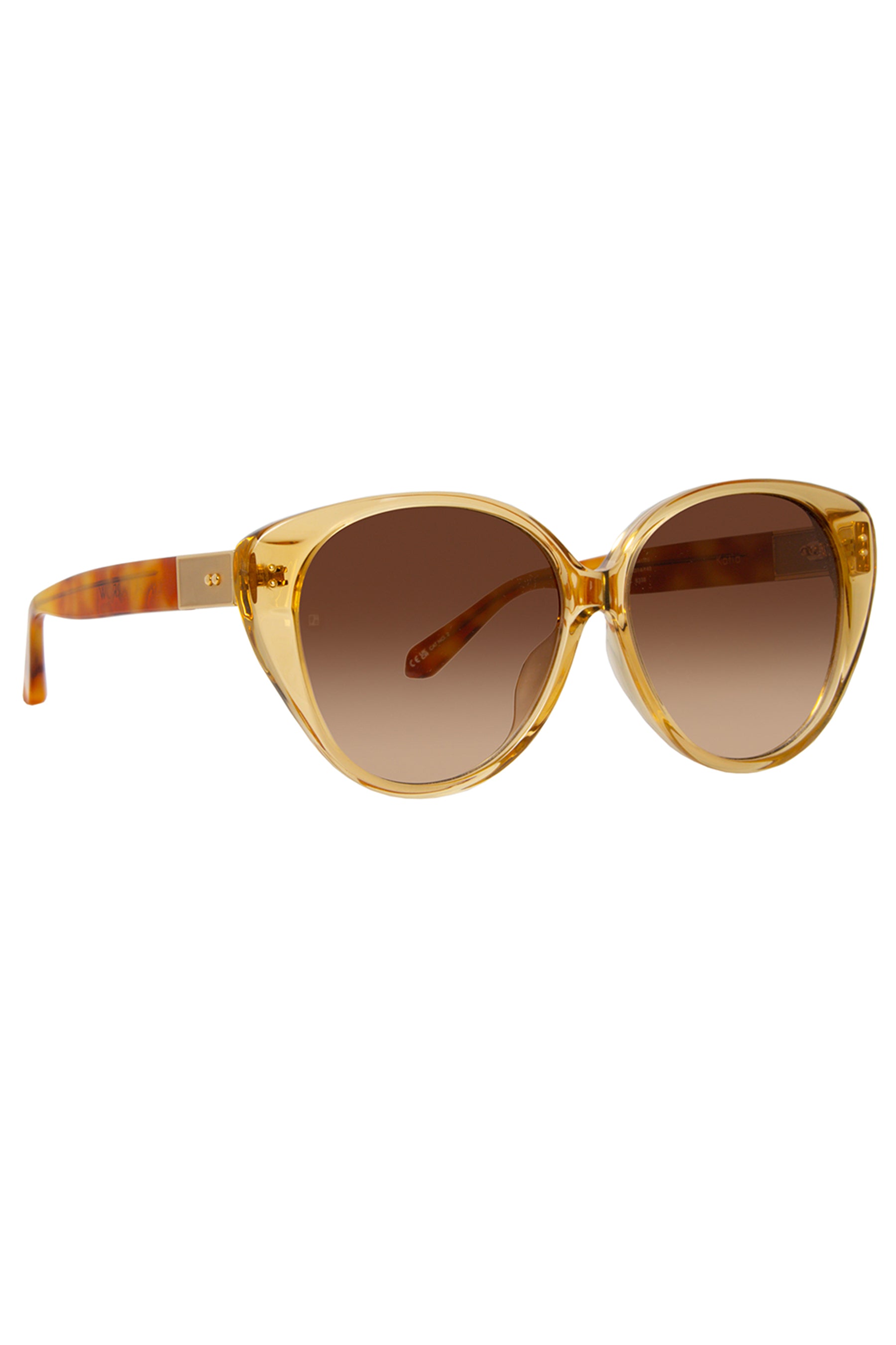 LINDA FARROW Katia Cat Eye Sunglasses in Saffron