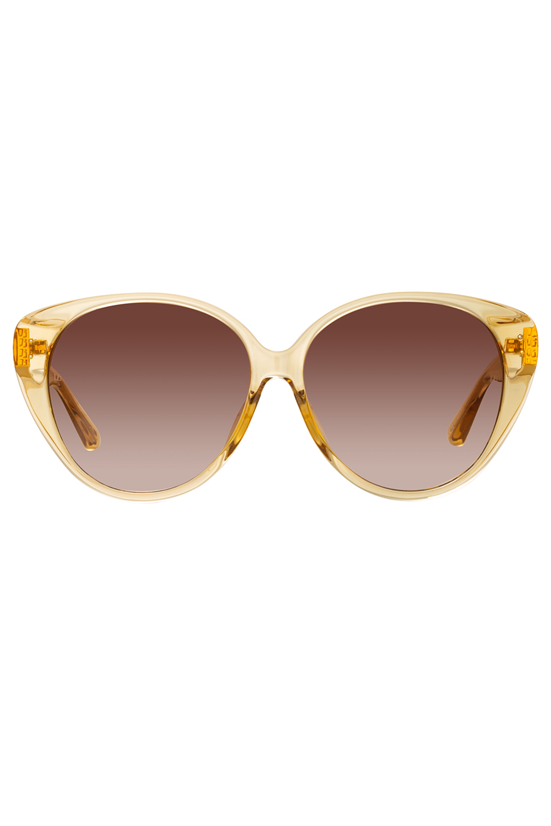 LINDA FARROW Katia Cat Eye Sunglasses in Saffron