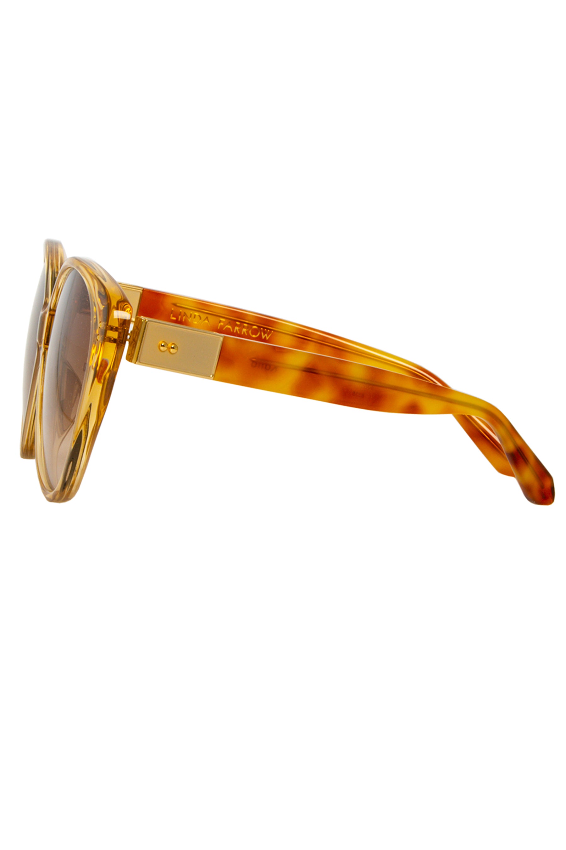 LINDA FARROW Katia Cat Eye Sunglasses in Saffron